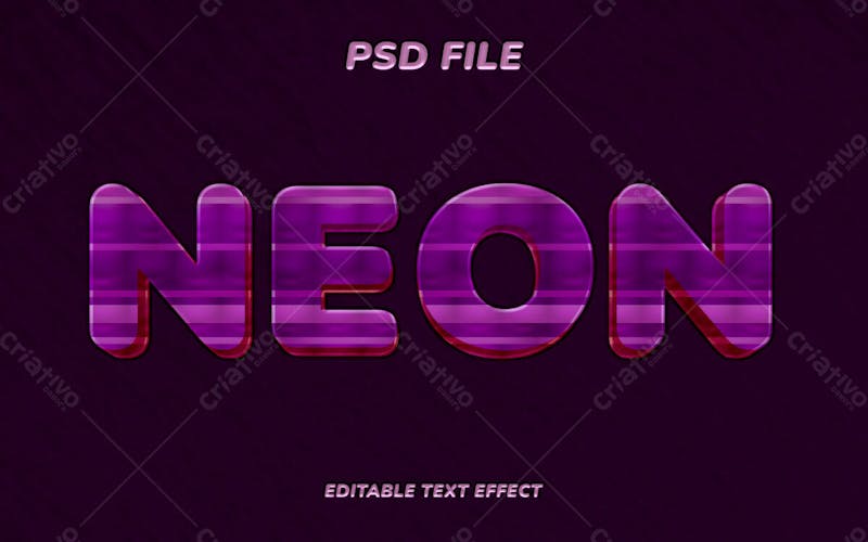 Efeito de texto psd editável neon 3d estilo moderno