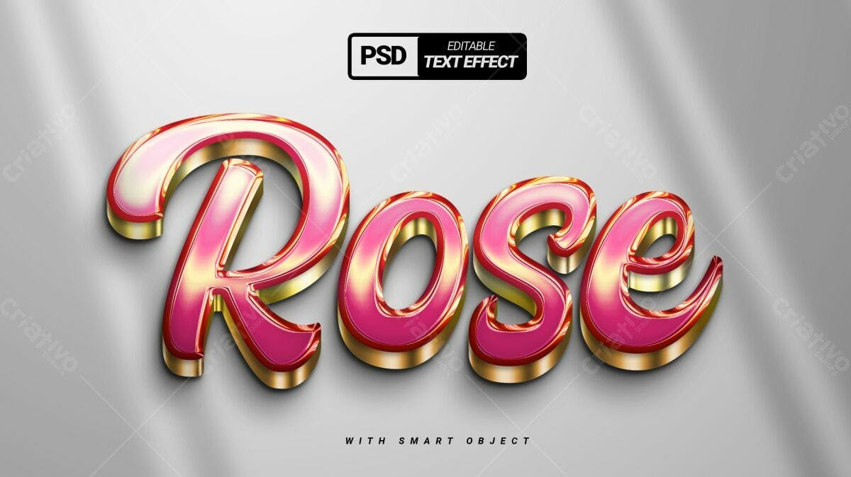 Efeito de Texto Rose PSD Editável