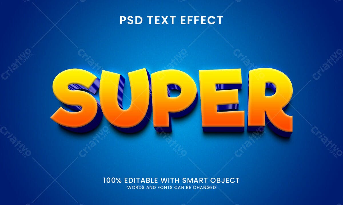 Efeito de Texto 3D Super PSD Editável