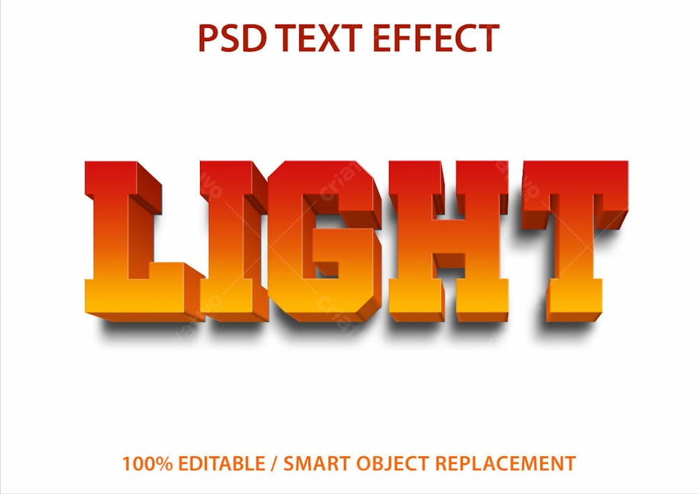 Efeito De Texto Psd Editável Em 3D Leve Estilo Moderno