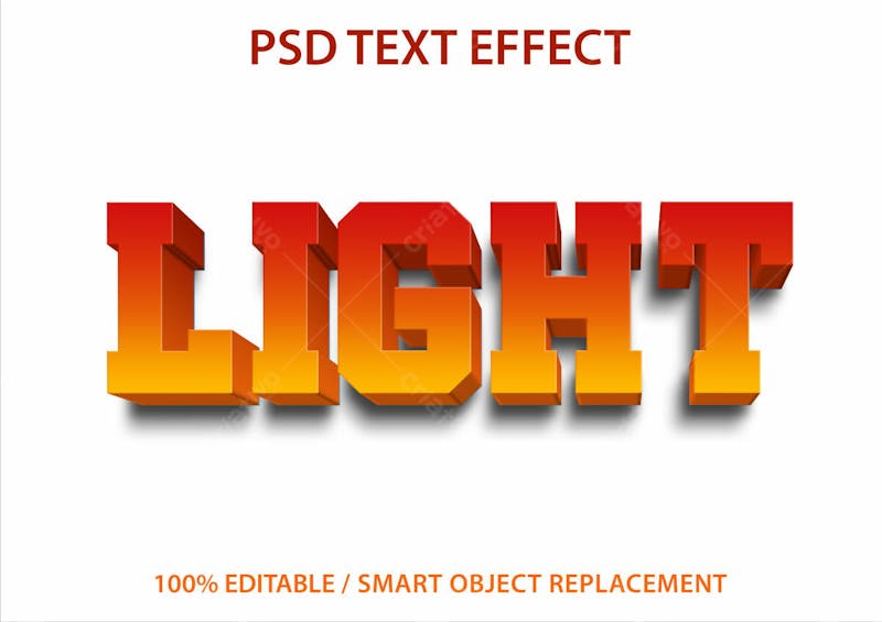 Efeito de texto psd editável em 3d leve estilo moderno