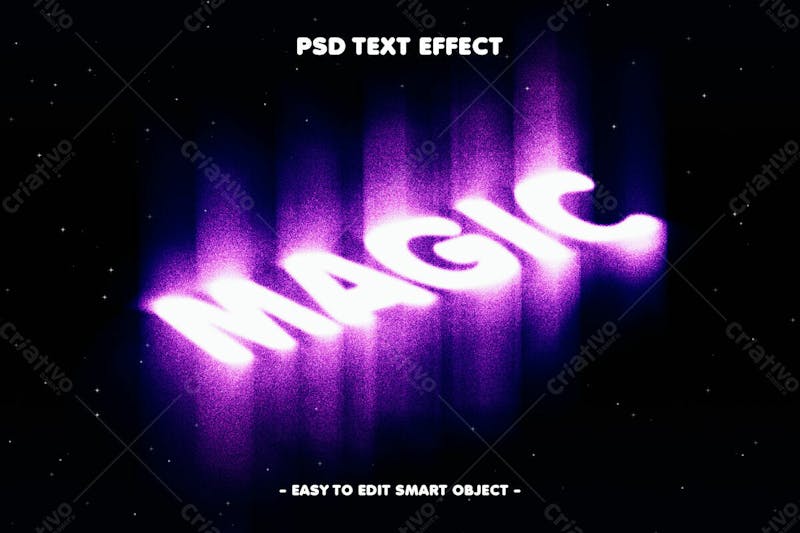 Efeito de texto psd editável em 3d mágico estilo moderno