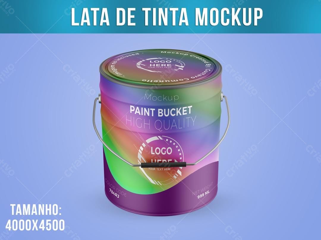 Mockup Balde de Tinta: Design Moderno e Colorido