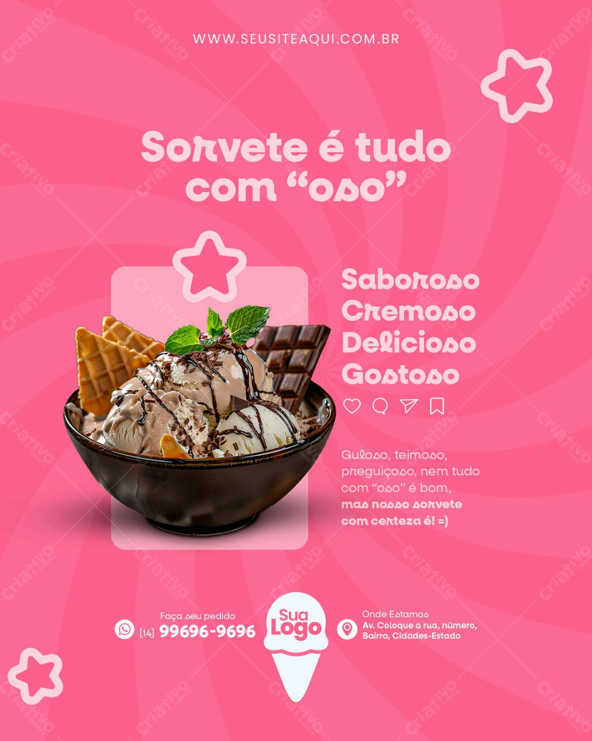 Flyer Sorveteria PSD Editável
