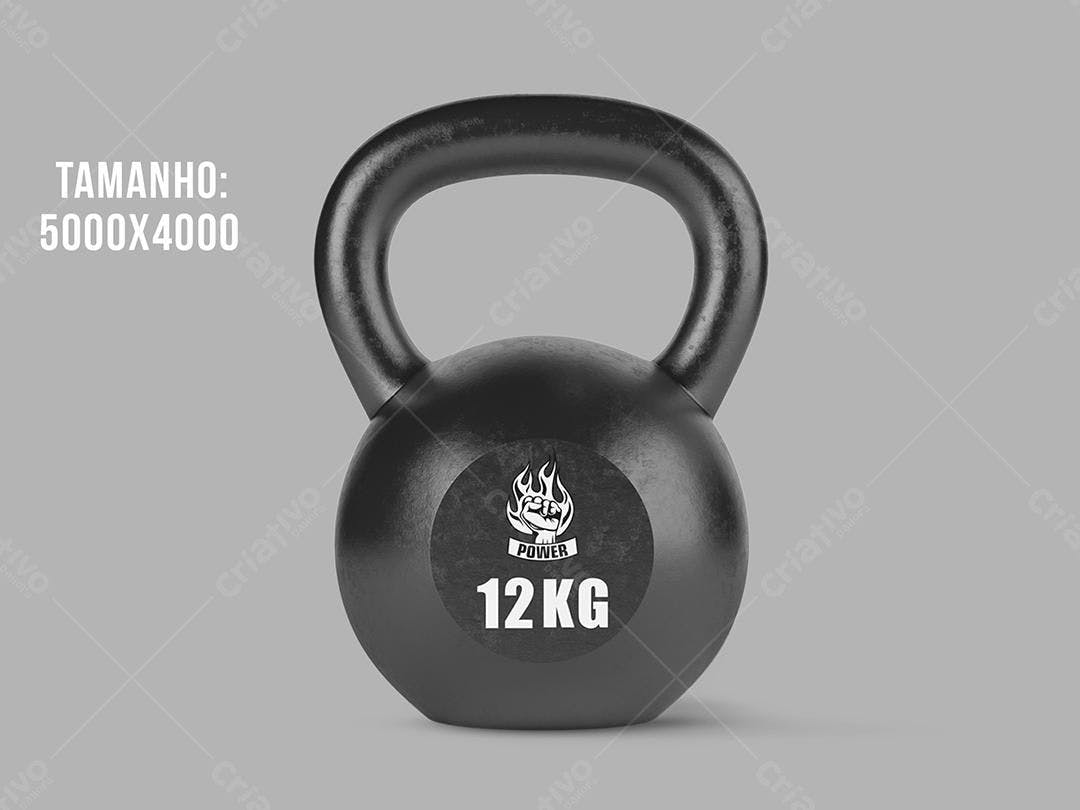 Mockup Kettlebell 12kg Realista: Design Fitness