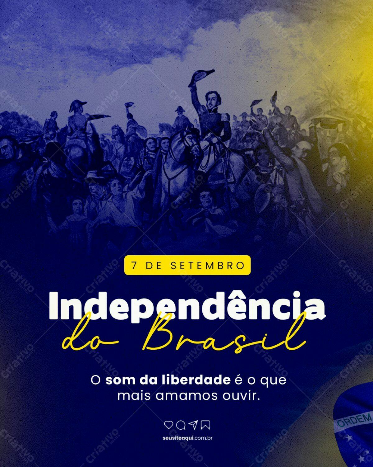 Post para o Dia da Independência do Brasil PSD Editável