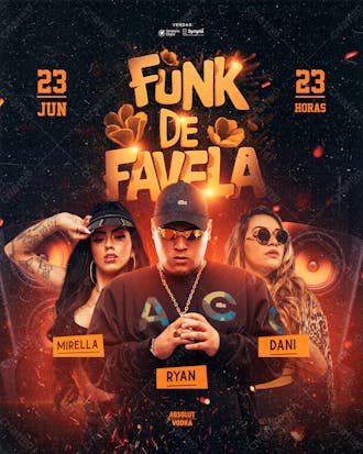 Evento show funk de favela feed