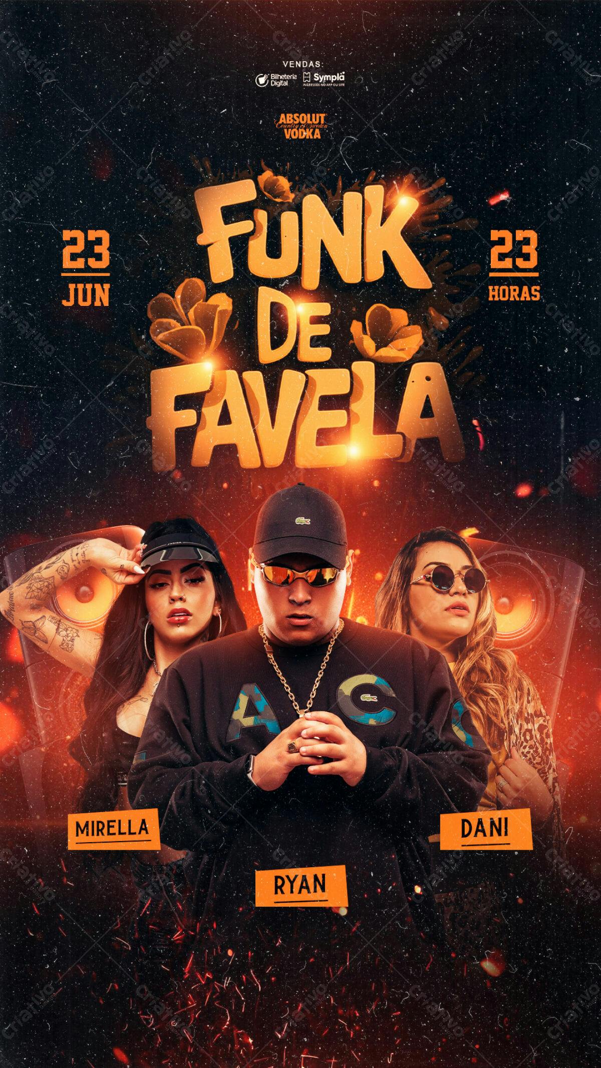 Flyer Funk de Favela PSD Editável