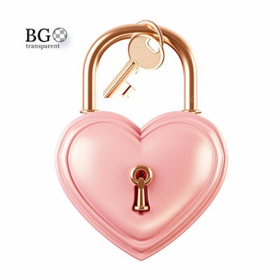 Cadeado 3D Rosa Com Chave Png Transparente