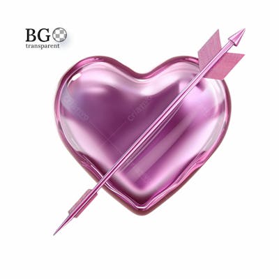 Coração Roxo 3D Png Transparente