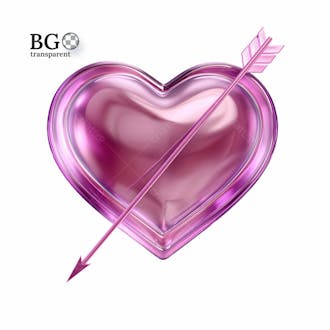 Coração roxo 3d png transparente