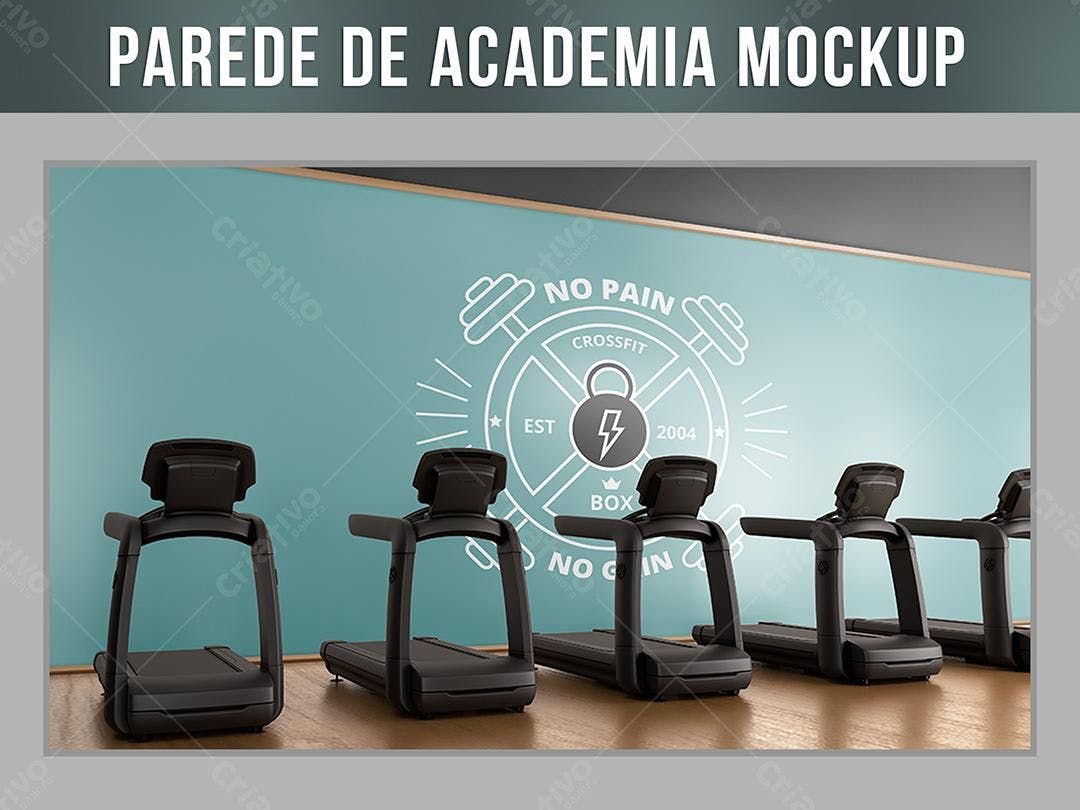 Mockup Parede Academia: Design Moderno em Azul Claro
