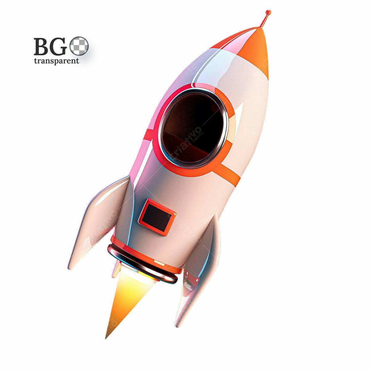 Ilustração Foguete para Lançamento de Produto PSD Editável
