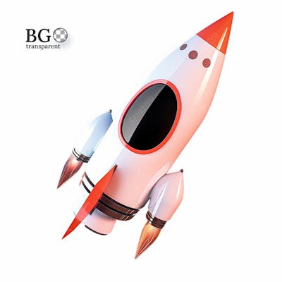 Foguete 3D Png Transparente