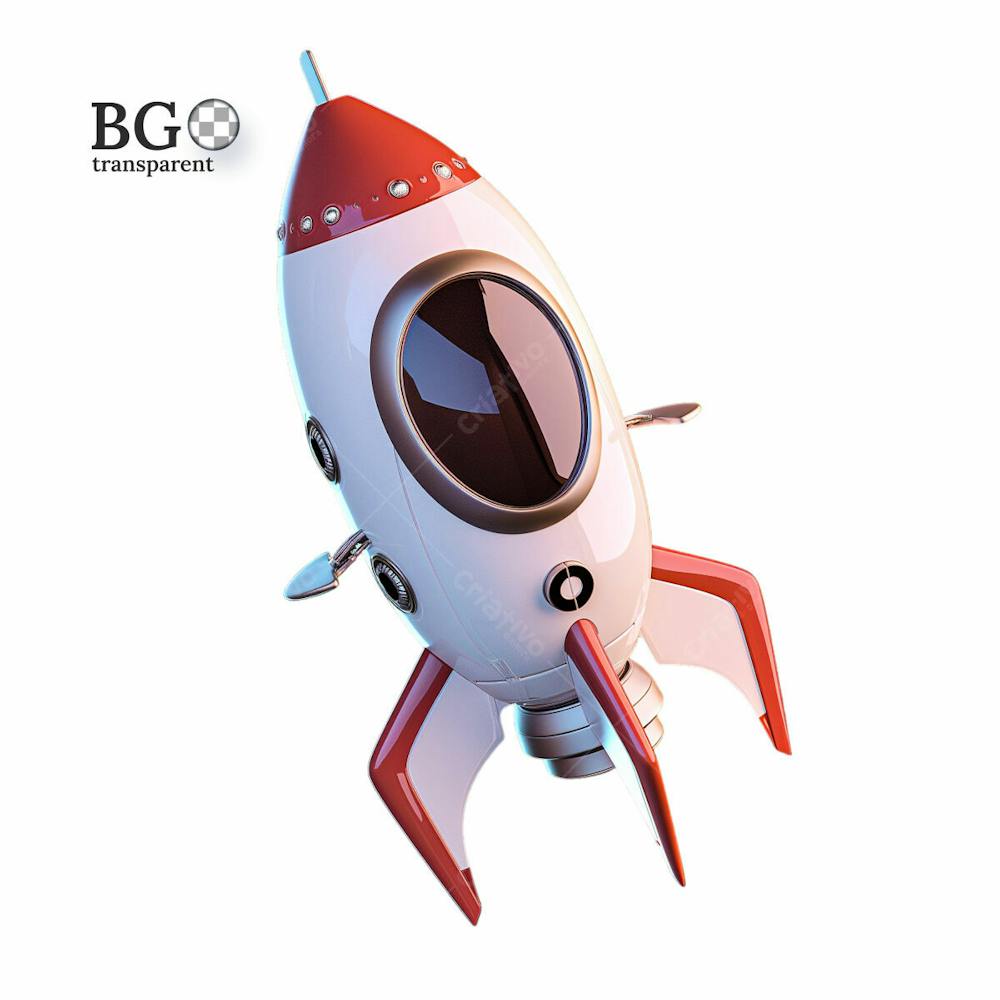 Foguete 3D Png Transparente