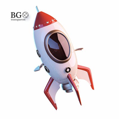 Foguete 3D Png Transparente