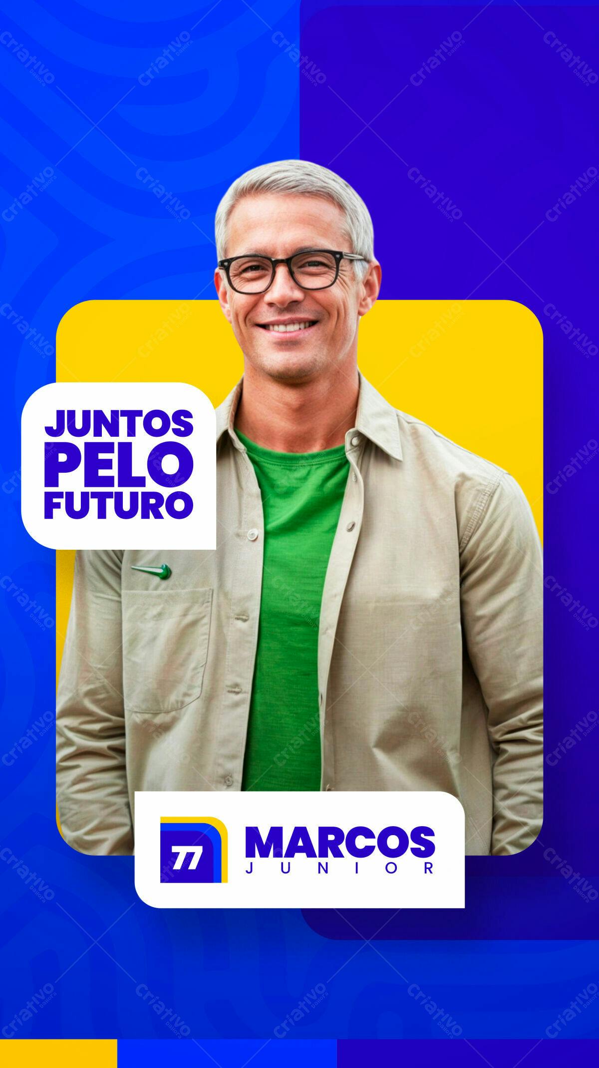 Flyer Eleições Marcos Junior PSD Editável