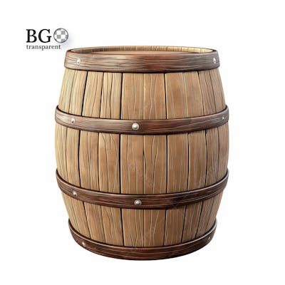Barril De Madeira 3D Png Transparente