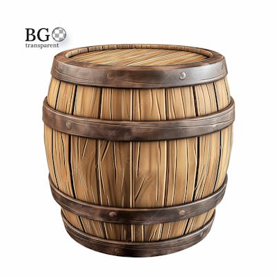 Barril De Madeira 3D Png Transparente