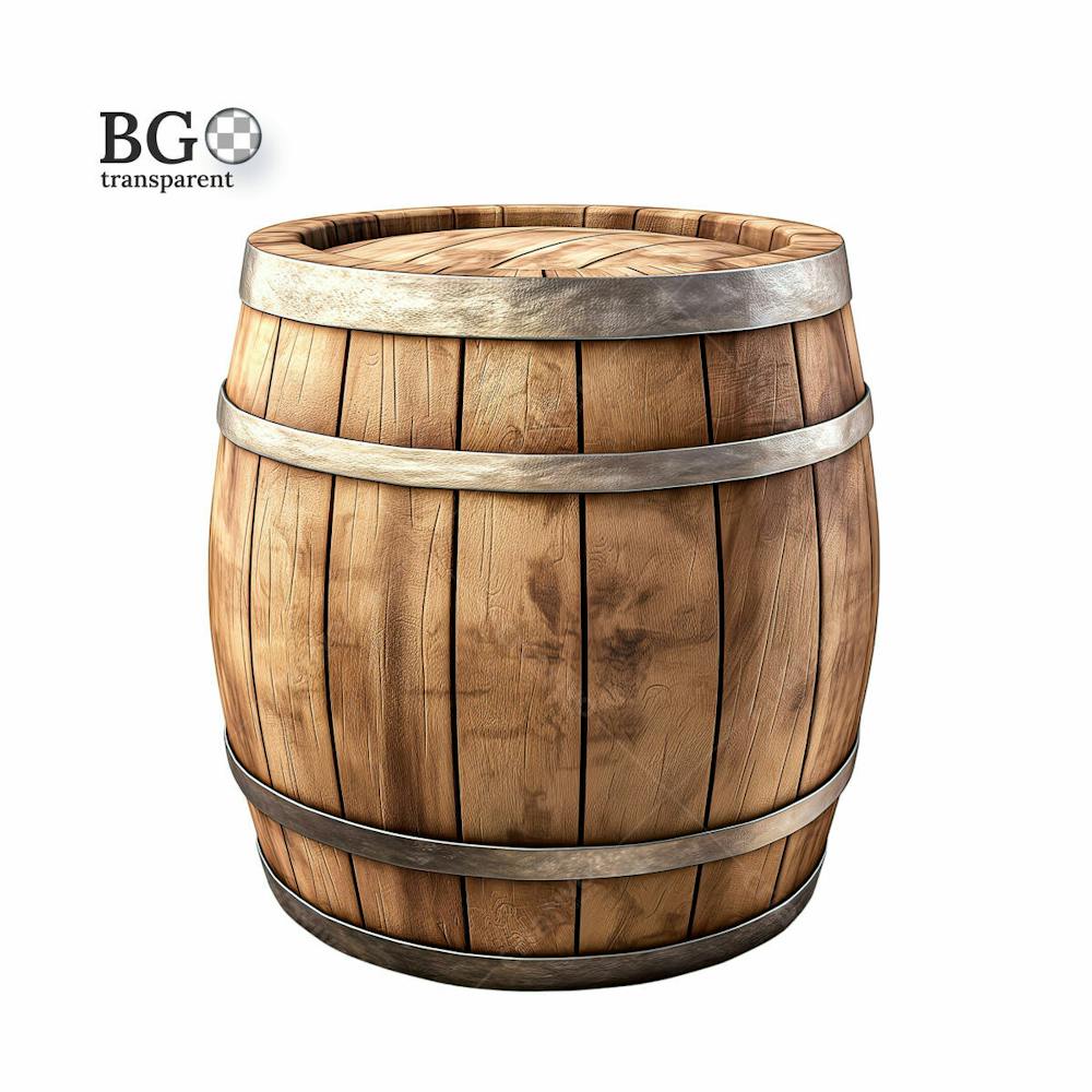 Barril De Madeira 3D Png Transparente