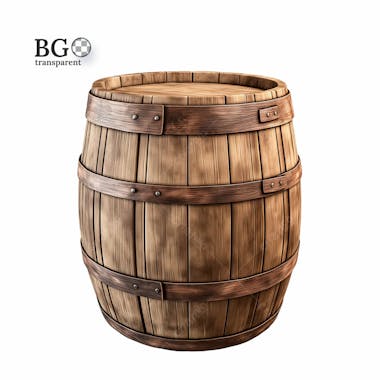 Barril de madeira 3d png transparente