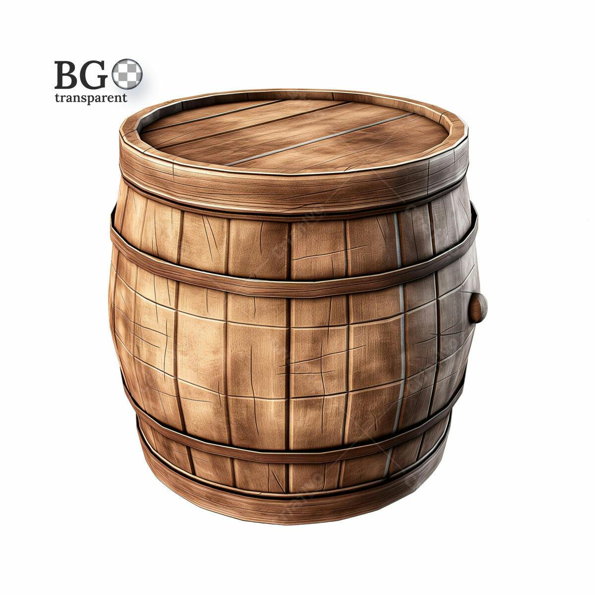 Barril de Madeira PSD Editável