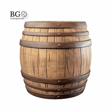 Barril de madeira 3d png transparente