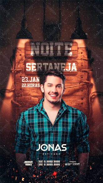 Evento show noite sertaneja stories