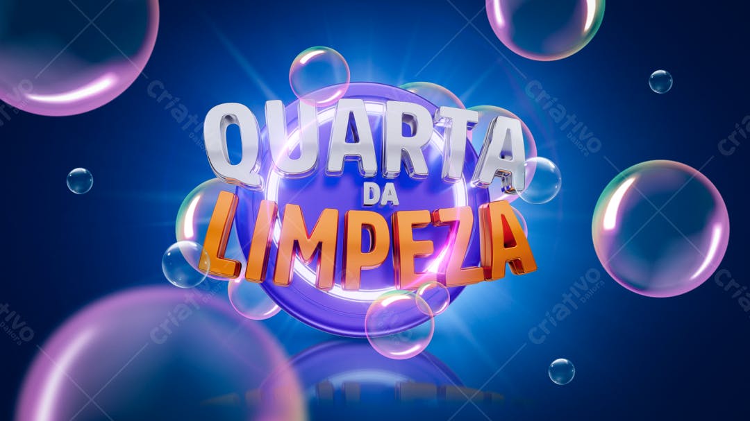 Selo 3D promocional colorido com bolhas