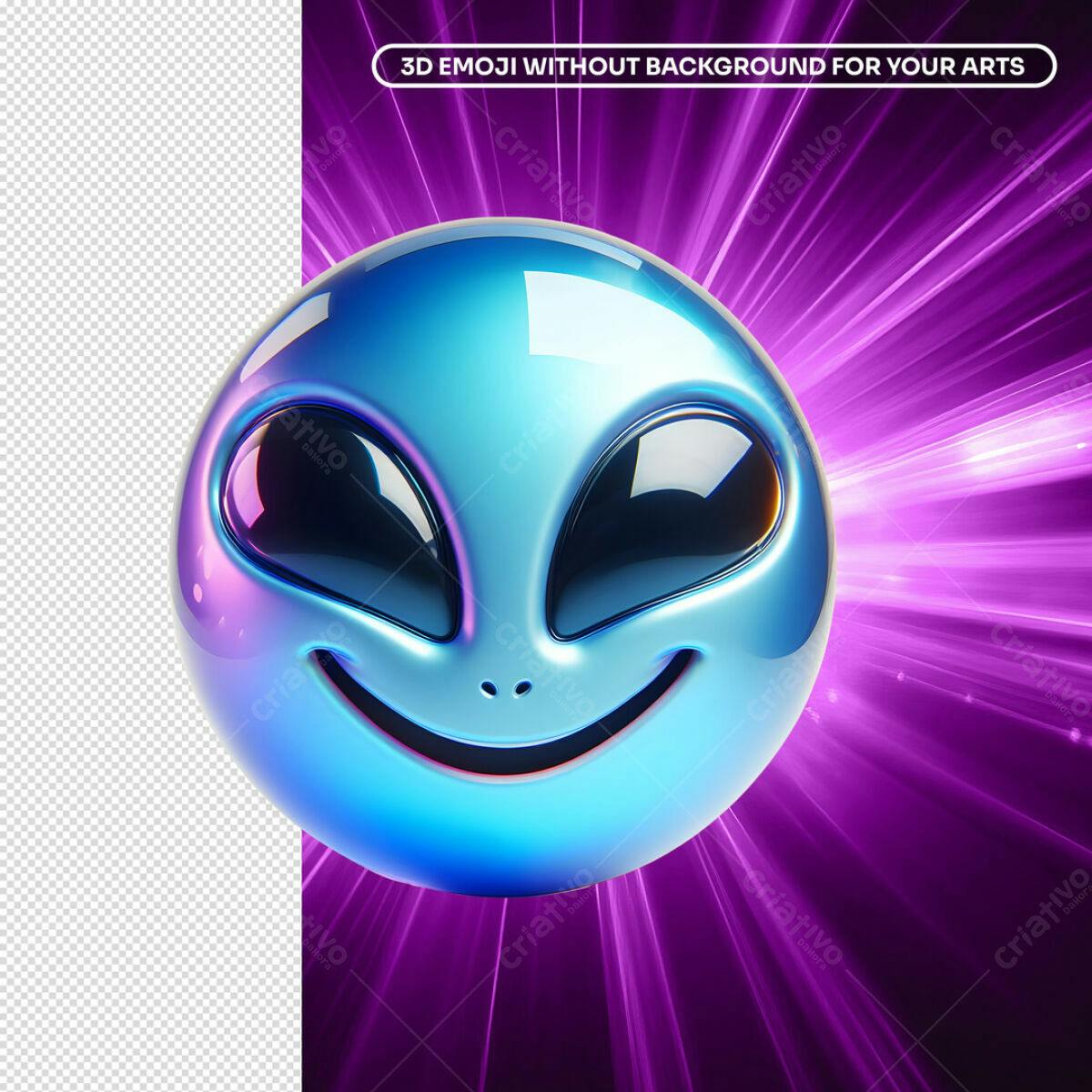 Emoji 3D Sorridente PSD Editável