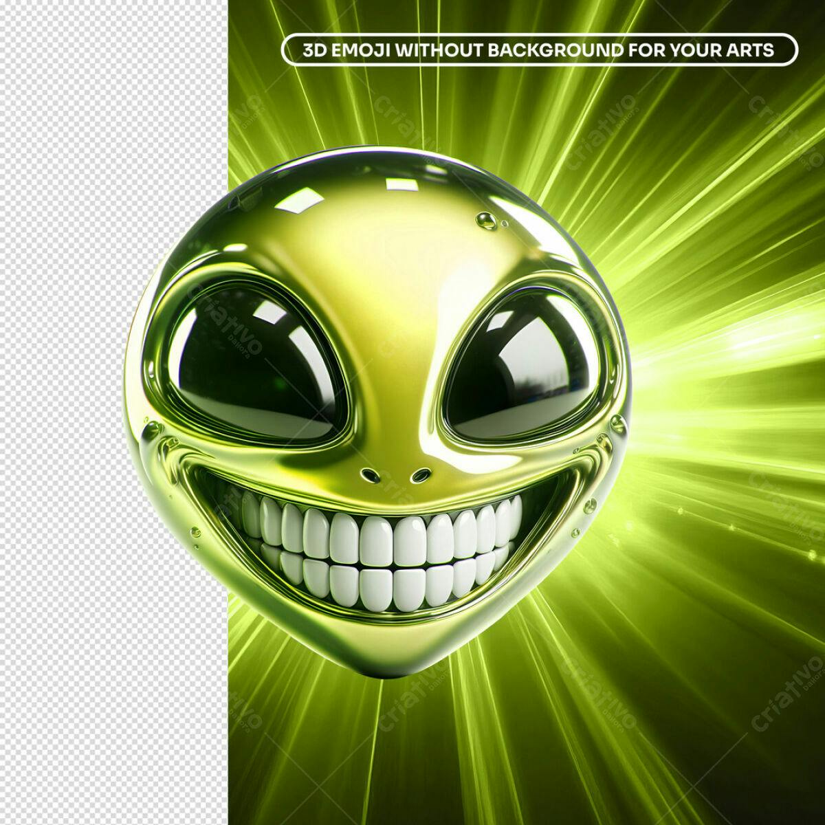 Emoji 3D Dourado PSD Editável