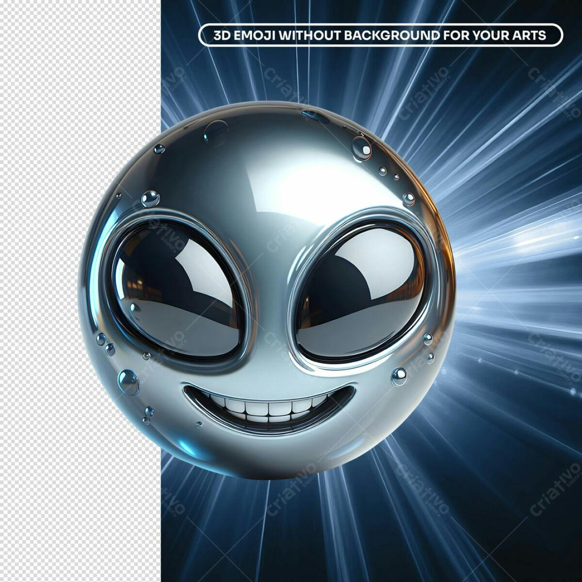 Emoji 3D Metálico PSD Editável