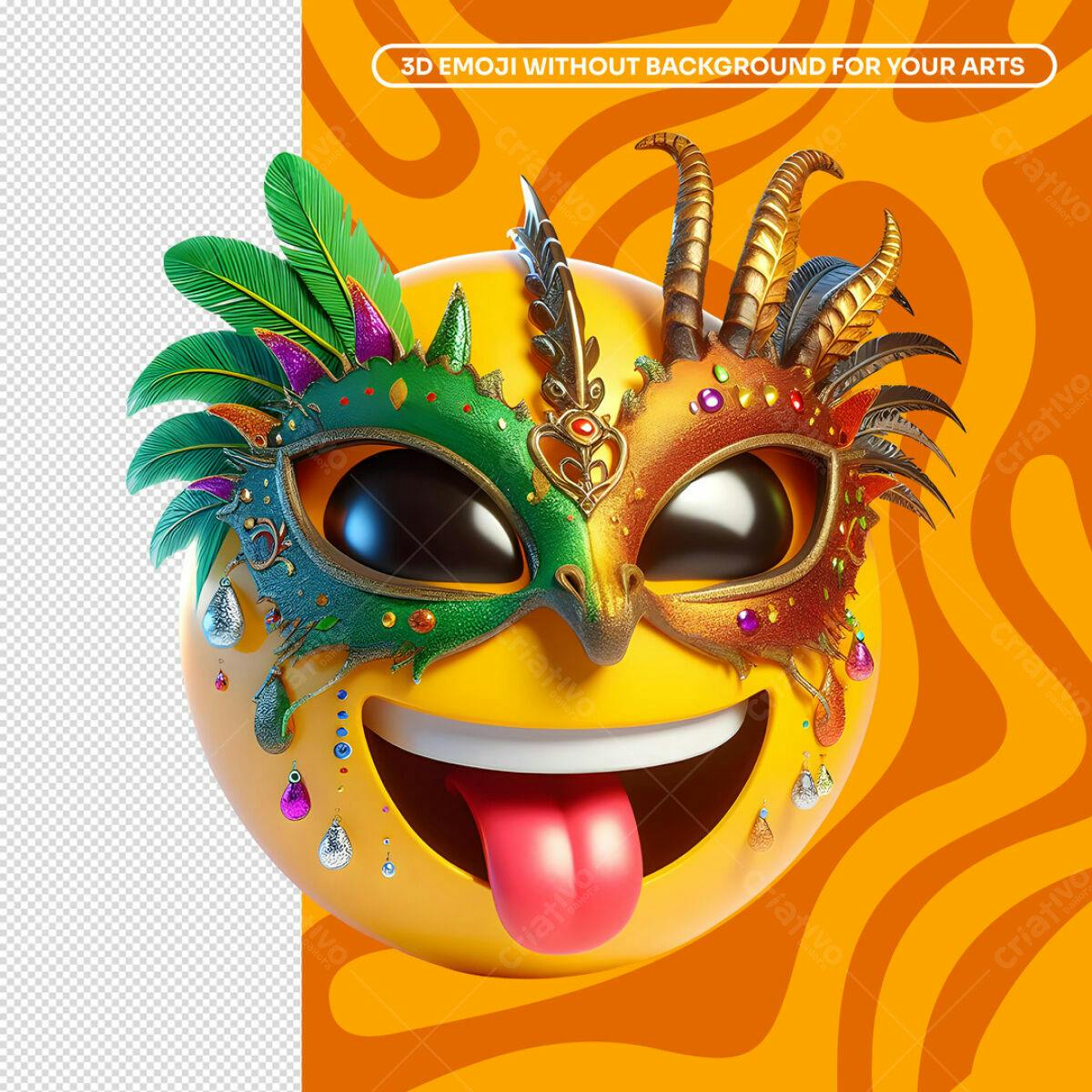 Emoji Carnavalesco PSD Editável
