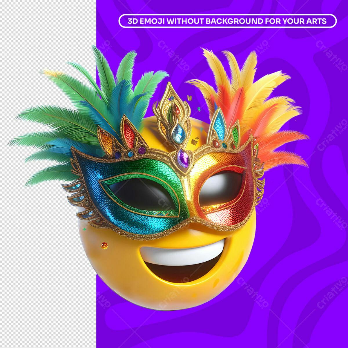 Emoji Carnaval PSD Editável