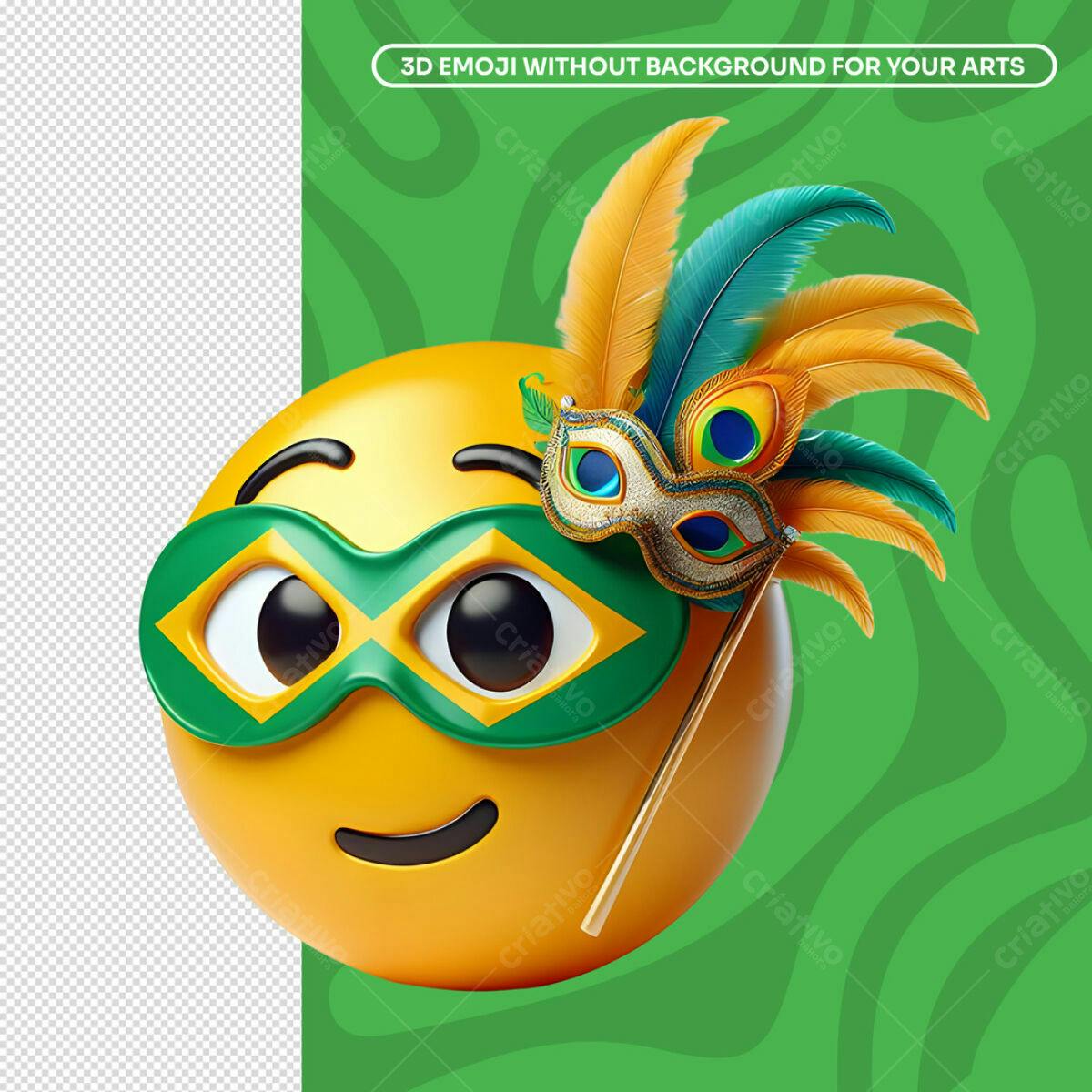 Emoji 3D Carnaval PSD Editável
