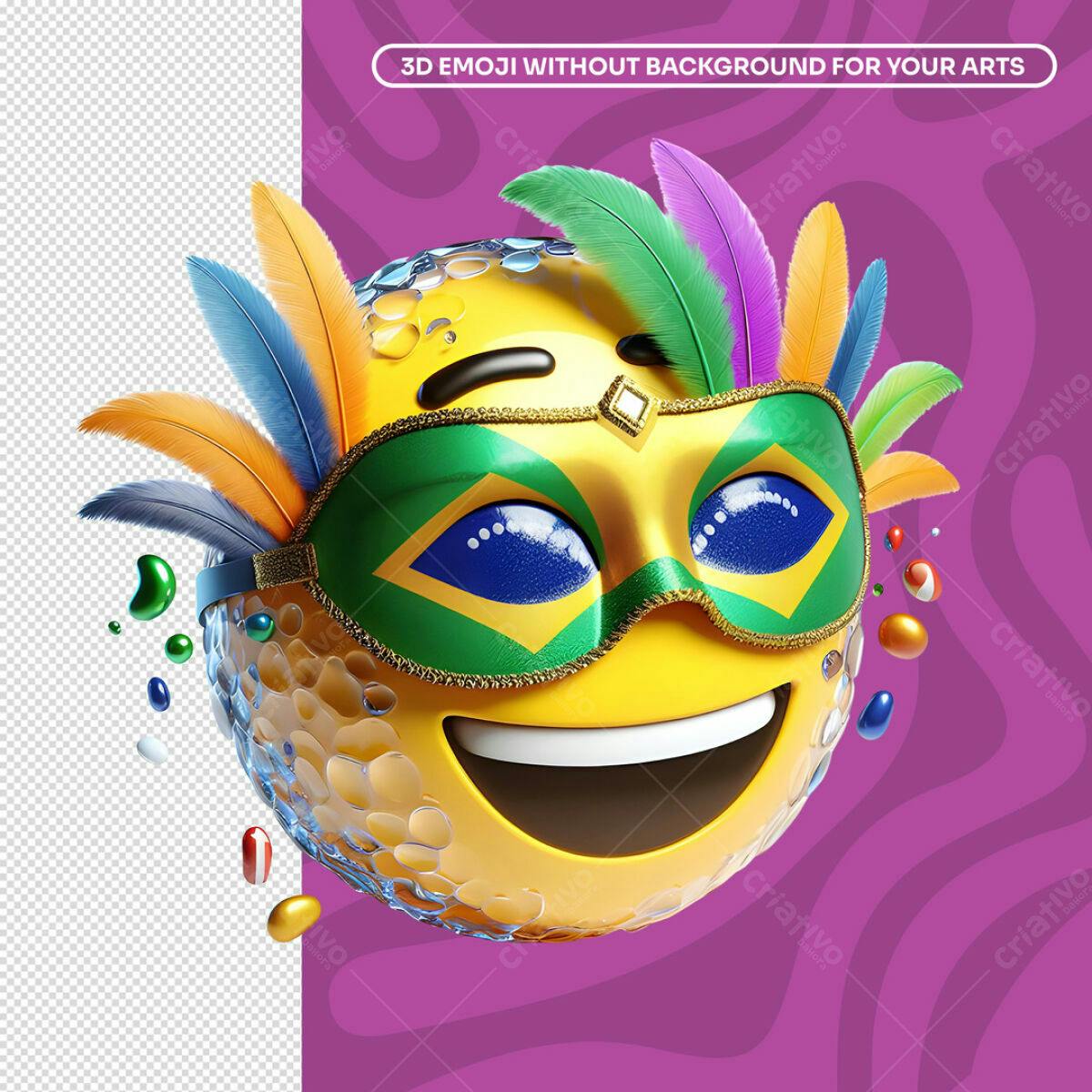 Emoji Carnaval Brasileiro PSD Editável