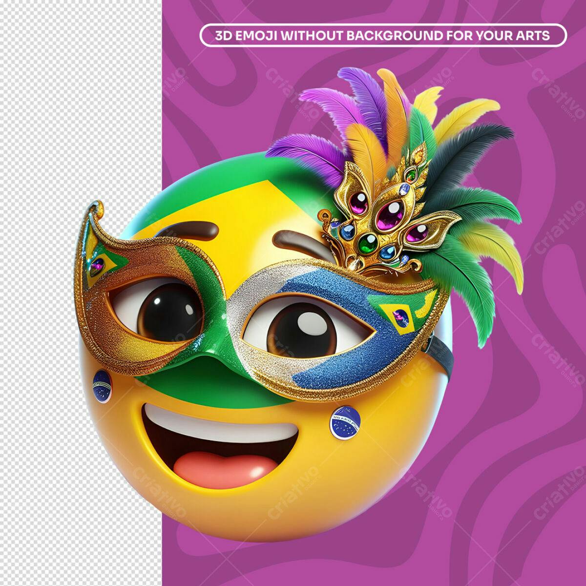 Emoji Carnaval Brasileiro PSD Editável