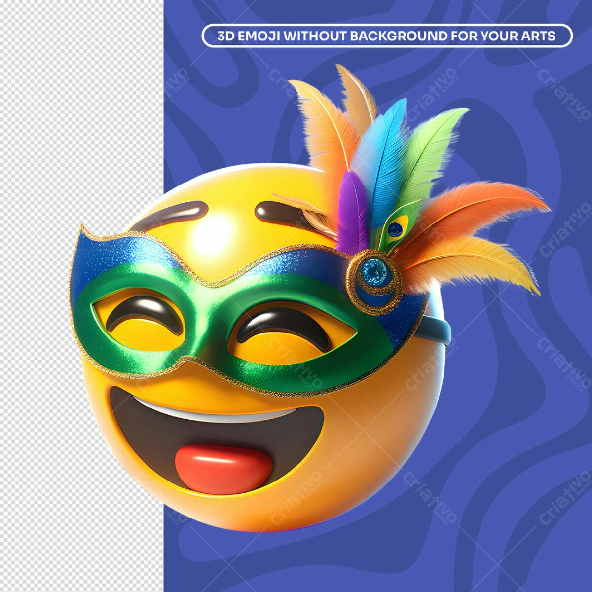 Emoji Carnaval PSD Editável