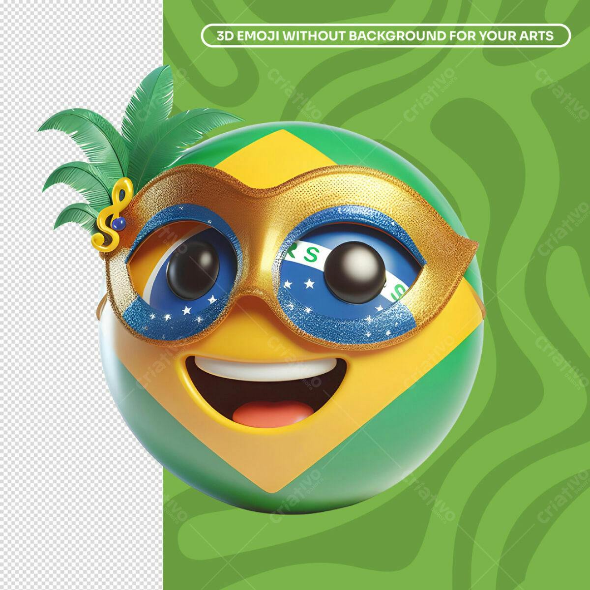 Emoji 3D para Carnaval PSD Editável