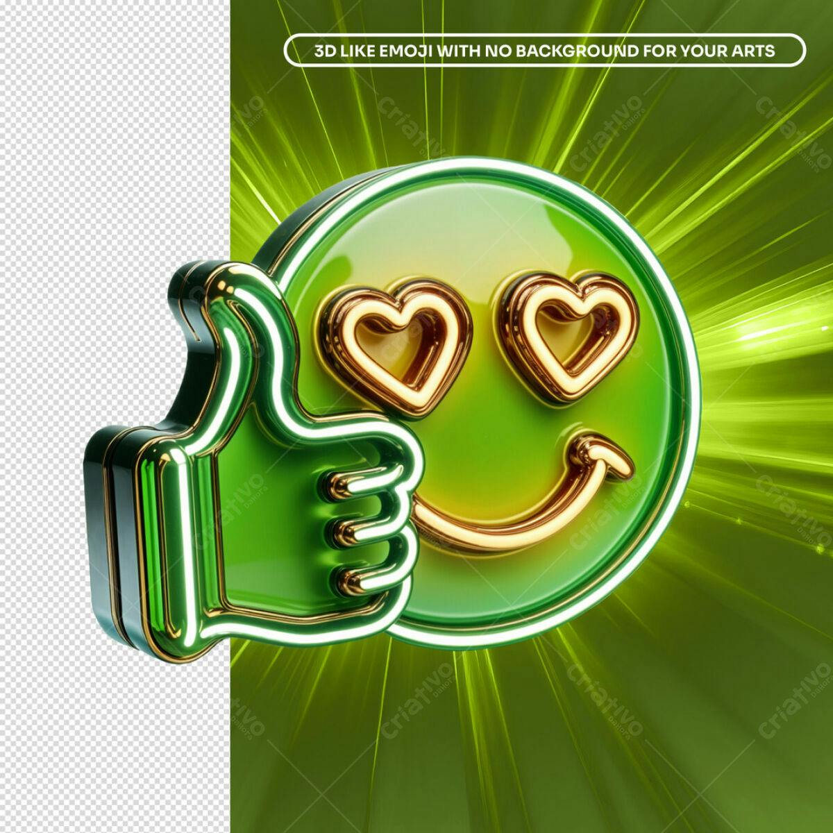Emoji 3D com Polegar para Cima PSD Editável