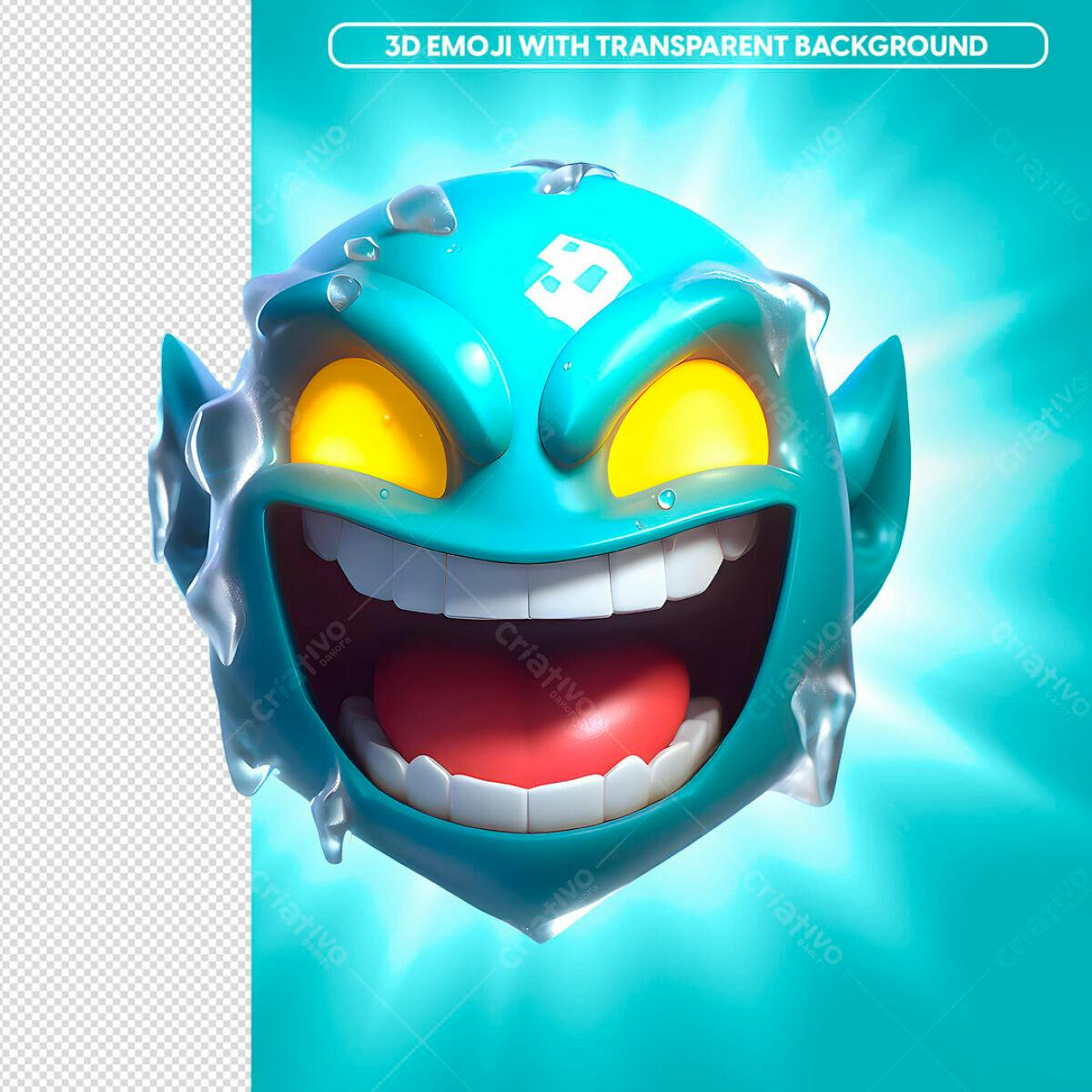 Emoji 3D Divertido para Redes Sociais PSD Editável