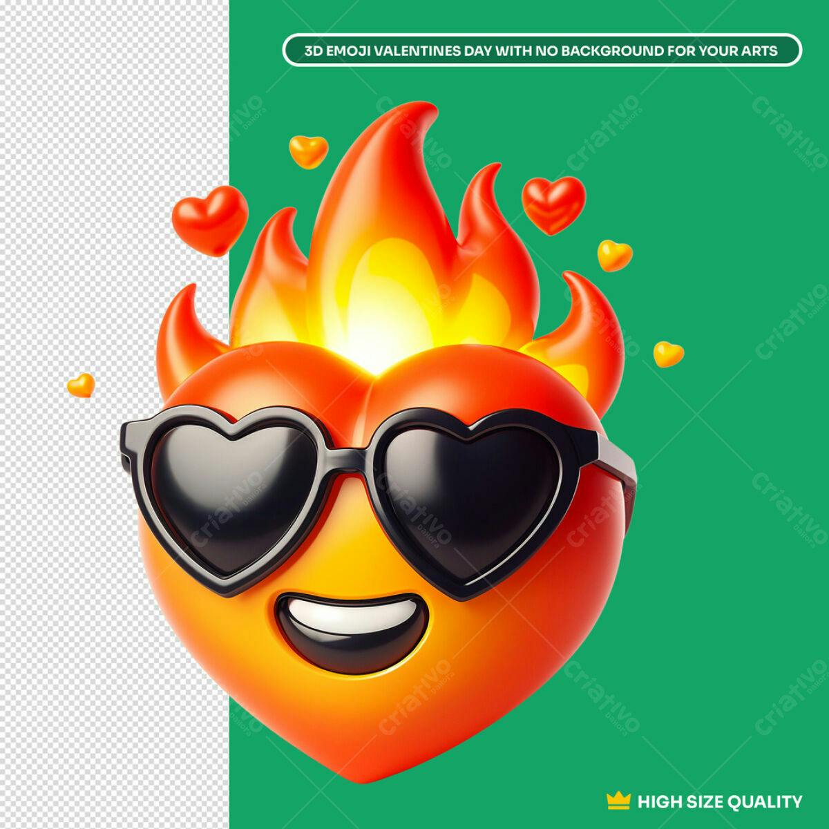 Emoji Romântico Dia dos Namorados PSD Editável