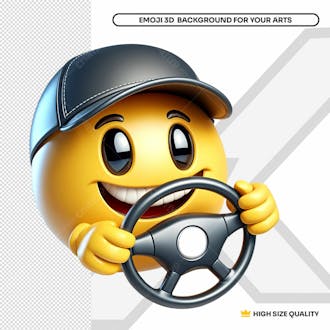 Emoji 3d de motorista de aplicativo