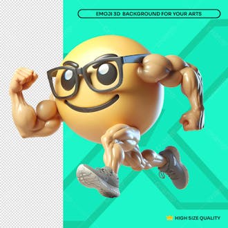 Emoji 3d musculoso correndo