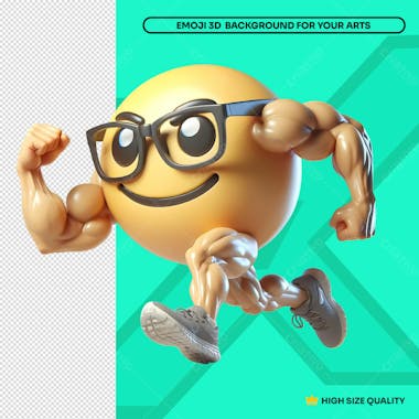 Emoji 3d musculoso correndo