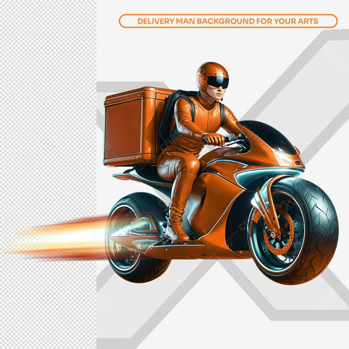 Background Motociclista Entrega PSD Editável