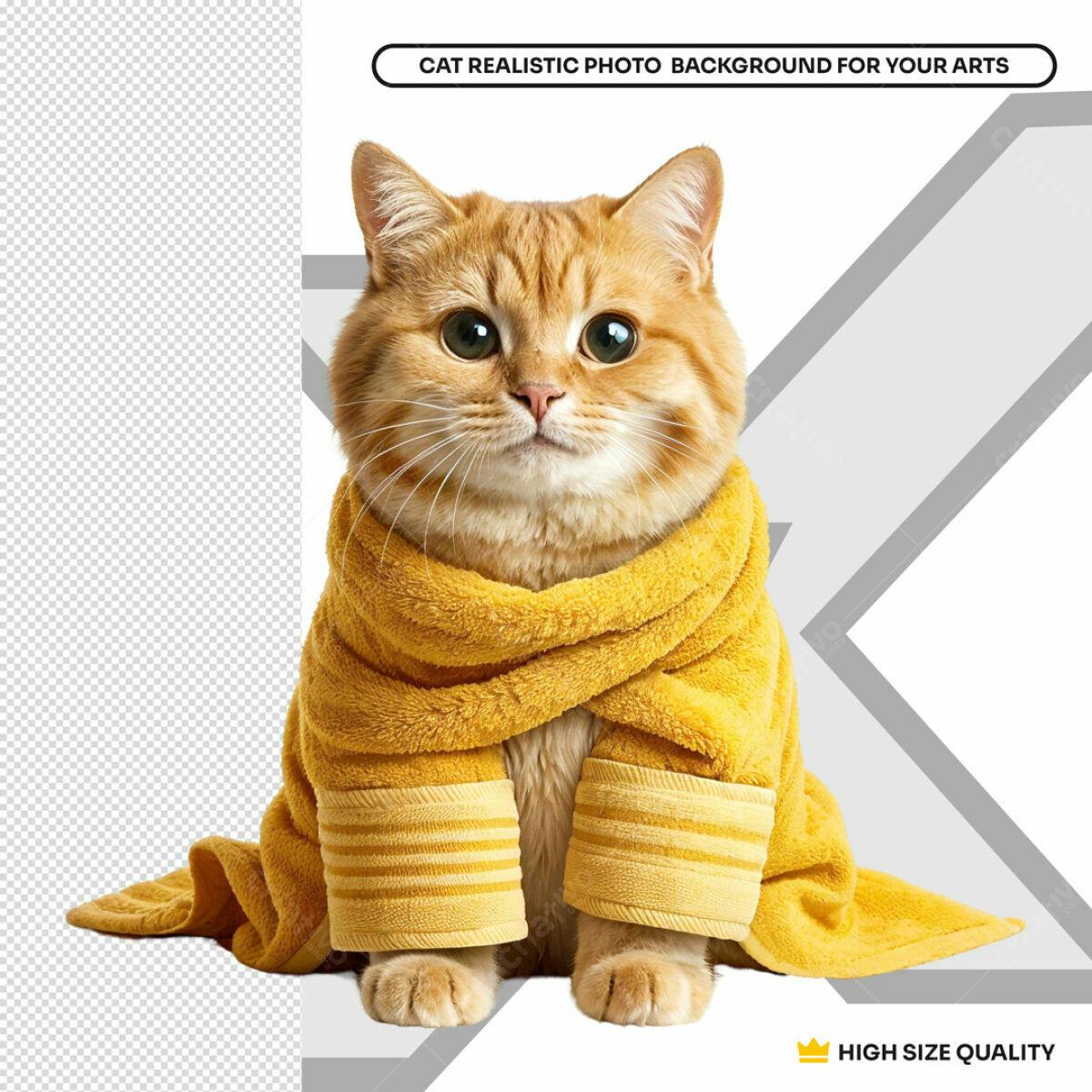 Background Gato Amarelo PSD Editável