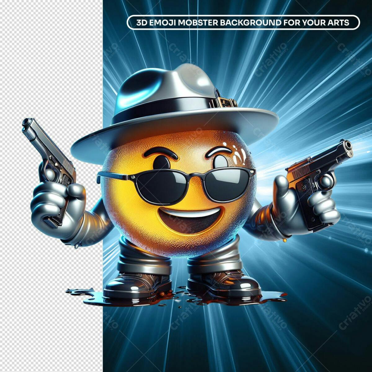 Background Emoji Mobster PSD Editável