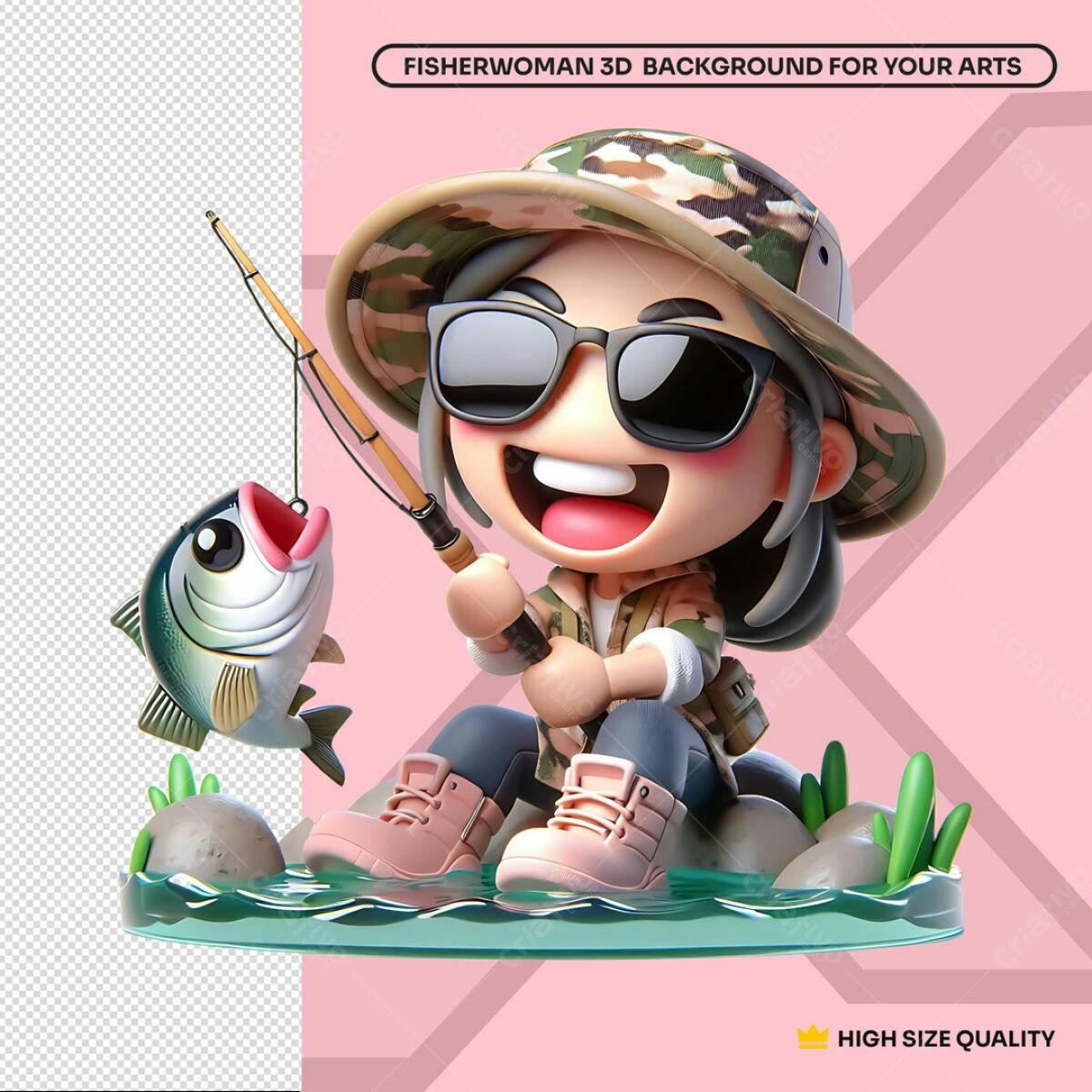 Background 3D Pesca PSD Editável