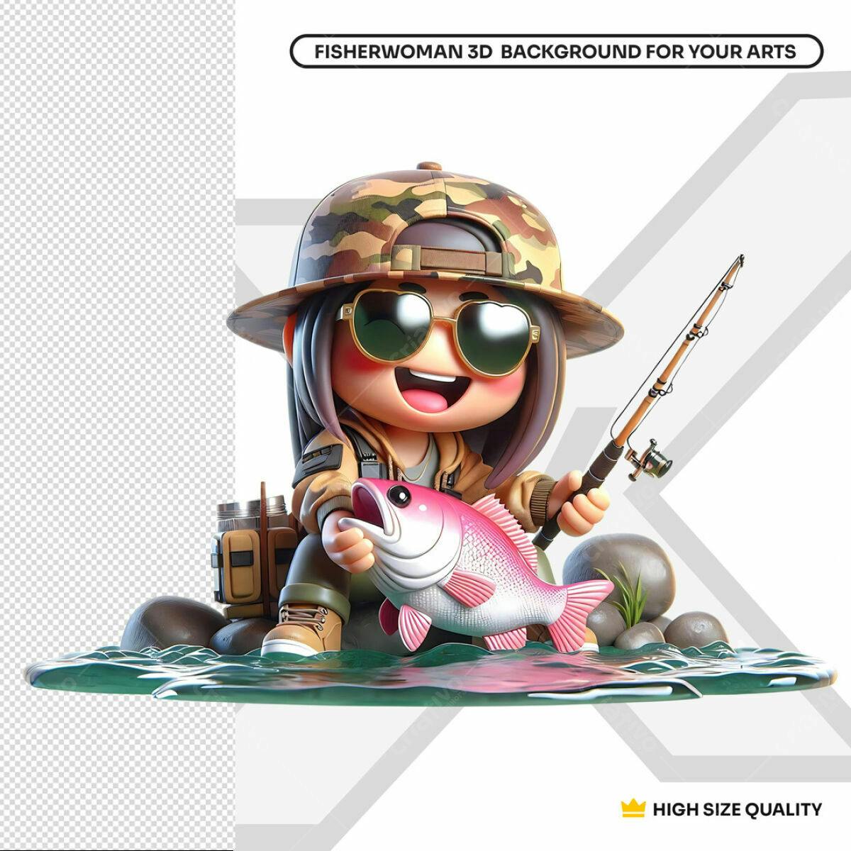 Background 3D Pesca PSD Editável